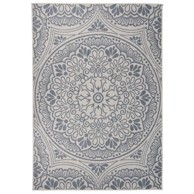 Vanjski tepih ravnog tkanja 160 x 230 cm plavi s uzorkom