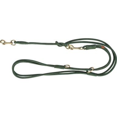 TRIXIE Vodilica za pse Pure kožna podesiva, M–L (2 m / 20 mm), sivozelena