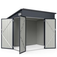 COSTWAY Vrtno spremište s troja zaključiva vrata 235 x 174 cm, tamnosivo