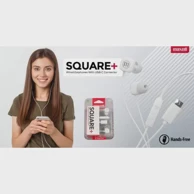 MAXELL Žične slušalice SQUARE, USB C, bijele