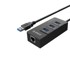 ORICO USB hub HR01-U3, USB-A, 3x USB-A, 1x ethernet, crni