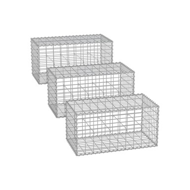 SONGMICS Gabionska košara, 100 x 50 x 50 cm, srebrna