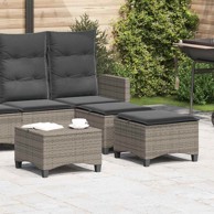 Vrtni tabure s jastucima 2 kom sivi 55x55x36 cm poliratan