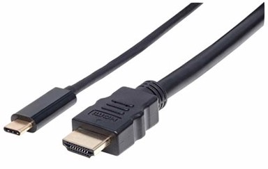 MANHATTAN Kabel, USB-C (M) na HDMI (M), DP Alt 4K 30Hz, 1.0 m