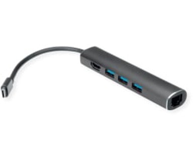 ROLINE Docking stanica 4K HDMI, 3×USB 3.2 Gen 1, G-LAN, USB-C