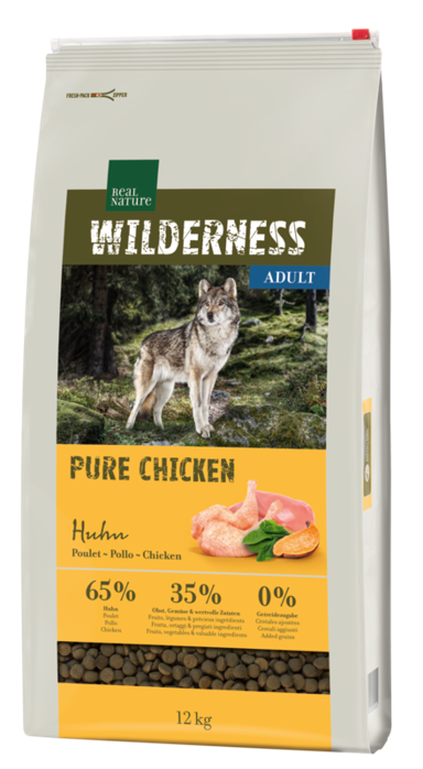 REAL NATURE Suha hrana za pse Wilderness Pure Adult, piletina, 12 kg