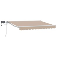 Ručni okvir tende s LED-ima, 3 x 2,5 m, bež