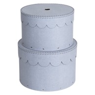 BIGSO Svijetlo sive kartonske kutije za pohranu u setu 2 kom s poklopcem ø 26x17, 5 cm Wilma 