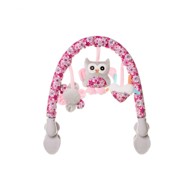 Glazbeni luk za krevetić Sovica, roza, s igračkama i zvučnim efektima