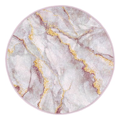 MILA HOME Svijetlo ružičasti/u zlatnoj boji periv okrugao tepih ø 120 cm Marble