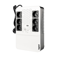 LEGRAND UPS Keor ASI Multiplug 800 FR, 800 VA / 480 W, line-interactive, 6 utičnica, crno-bijeli