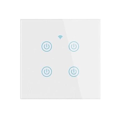 Pametni zidni prekidač za svjetlo, četverostruki, bijeli