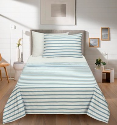 ESSENZA Posteljina Lancun Mare, 150 x 270 + 150 x 240 + 60 x 80 cm, plave pruge