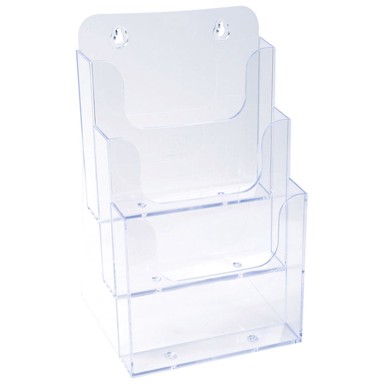 EXACOMPTA Stolni stalak za prospekte 75158D, A5, okomiti, 3 pretinca, prozirni