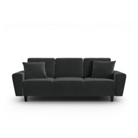 COSMOPOLITAN DESIGN Tamno siva baršunasti sklopiva/s prostorom za odlaganje sofa 235 cm Kyoto, 235x100x88 cm
