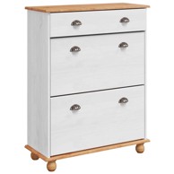 Ormar za cipele ASKIM 85 x 35 x 108 cm masivni bor, bijela