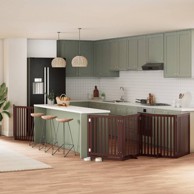 Vrata za pse s vratašcima 6 panela sklopiva 480 cm drvo topole