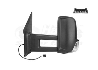 VAN WEZEL Retrovizor Mercedes Sprinter 06-13, lijevi, 09-, električni, grijani, asferičan, žmigavac, duga ruka, 6 pinova, Crafter