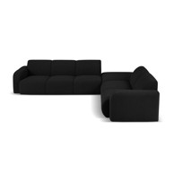 MICADONI HOME Crna kutna garnitura od bouclé tkanine (s desnim kutom) Molino, 315x250x72 cm