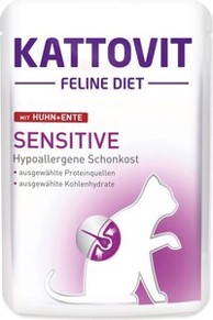 KATTOVIT Hrana za mačke Sensitive, 85 g, piletina i pačetina