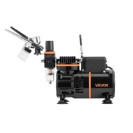 VEVOR Set za zračno prskanje s dvostrukim djelovanjem i kompresorom, mlaznice 0,3 x 0,3 x 0,8 mm, akrilna boja