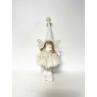 Božićni ukras stajaći anđeo s LED svjetlom, 50 cm, bijela