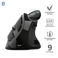 TRUST Miš Voxx Rechargeable Ergonomic, crni, optički, 2400 dpi, bežični, USB