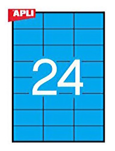 APLI Etikete Fluo 70 x 37 mm, 20/1, plava