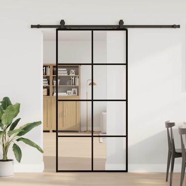 Klizna vrata s okovima 102,5 x 205 cm, crna