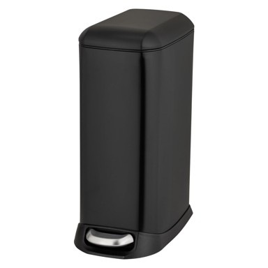 WENKO Mat crna željezna kanta za smeće s pedalom 12 l Design