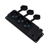 Utičnica trostruka gumena, bez kabela