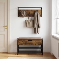 Zidna vješalica za kapute od konstruiranog drva, 60 x 30 x 25 cm, boja dimljenog hrasta