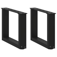 Noge stolića za kavu U-oblika 2 kom crne 40x(30-31) cm čelik