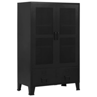 Uredski ormarić s mrežastim vratima crni 75x40x120 cm čelični