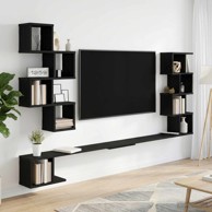 TV zidna polica 200 x 15 x 94 cm, crni hrast