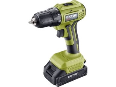 EXTOL CRAFT Bušilica/odvijač 402450, akumulatorska, bez četkica, 20 V, Li-ion, 2 × 2 Ah