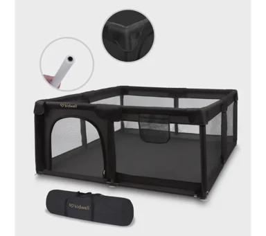 KIDWELL Vrtić za igranje FANKO 130x130 cm, crni