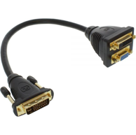 INLINE DVI-I na DVI-I i VGA adapter, crni