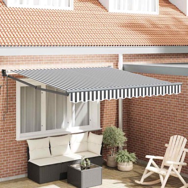 Uvlačiva tenda 3 x 2,5 m, tkanina i aluminij, antracit, bijela
