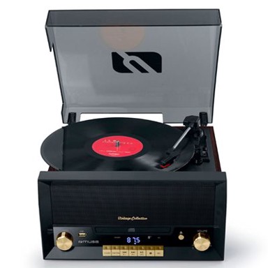 MUSE Mini linija MT-112W, CD/FM sa Gramofonom, crna