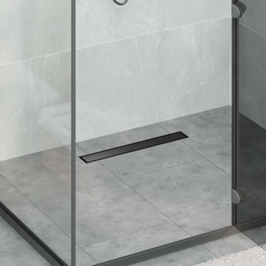 Odvod za tuš, 2 u 1 izvedba, 50 cm, nehrđajući čelik 304, crna