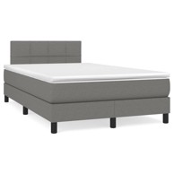 Krevet box spring s madracem tamnosivi 120 x 190 cm tkanina