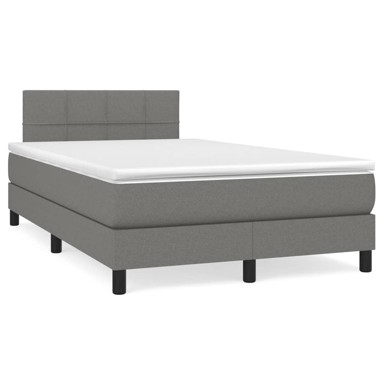 Krevet box spring s madracem tamnosivi 120 x 190 cm tkanina