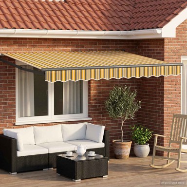 Ručna uvlačiva tenda 2,5 x 2 m 100% poliester i aluminij, antracit