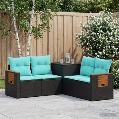Set sofa 5 kom. 179 x 179 x 85 cm, crna i plava