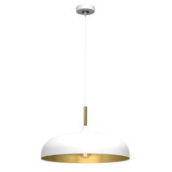 Viseća lampa Lincoln, 1xE27, 45cm, bijelo/zlatna