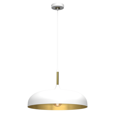 Viseća lampa Lincoln, 1xE27, 45cm, bijelo/zlatna