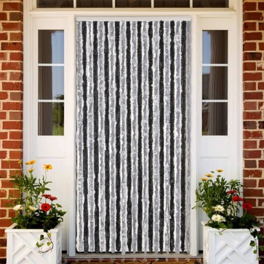 Zastor protiv muha sivo-crni 100 x 200 cm od šenila