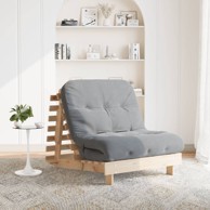 Futon na razvlačenje s madracem 80x206x11 cm masivna borovina