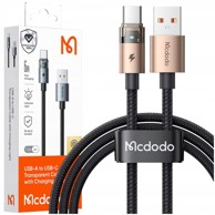 MCDODO Kabel USB-A na USB-C, 1 m, 6 A, 100 W, LED, zlatni